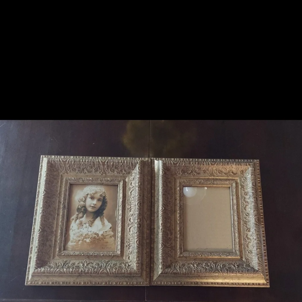 NWOT GOLD BEVELED WOOD VICTORIAN PREMIUM PICTURE FRAME SET OF 2 BOTH NEW!